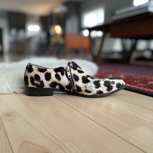 Rare Double Zip Pointed Loafer Leather Shoe sz 7 - Picture 5 of 9